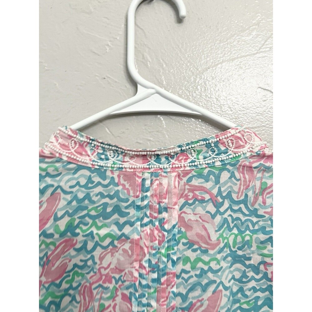 Lilly Pulitzer - Sarasota Beaded Tunic in Lobstah Roll - Size Medium Lobster Top - Picture 8 of 11
